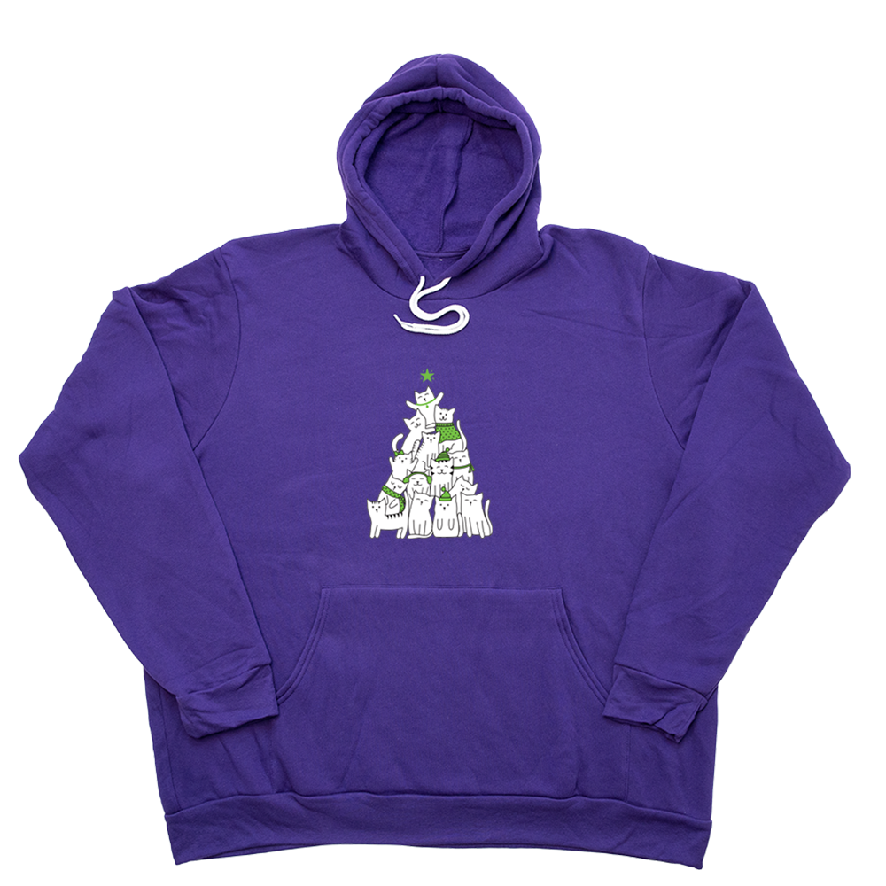 Purple Cat Christmas Tree Giant Hoodie