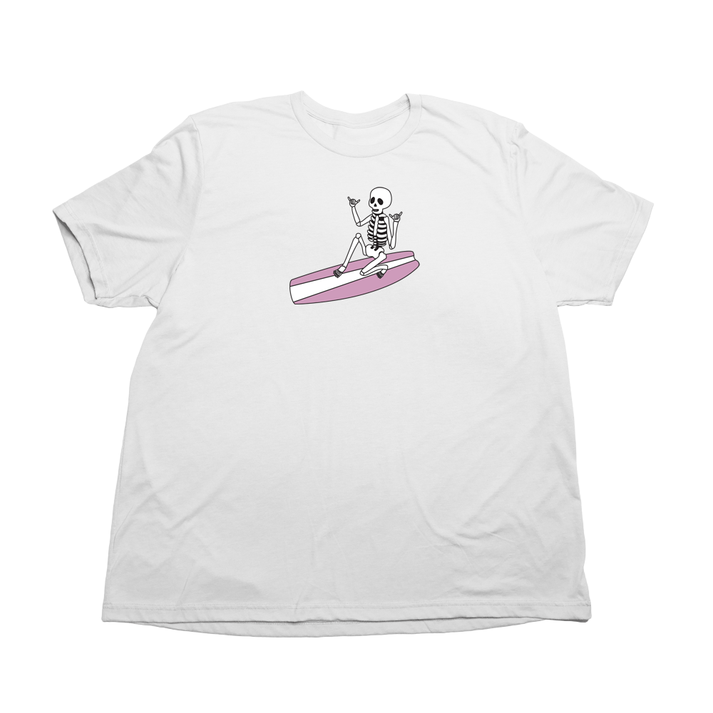 Skeleton Surfer Giant Shirt - Solid White - Giant Hoodies